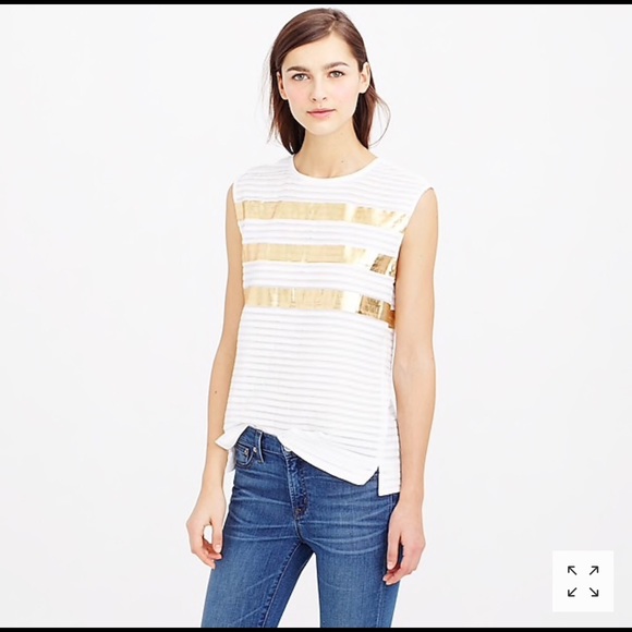 J. Crew Tops - NWT - J. Crew Metallic Shell Tank